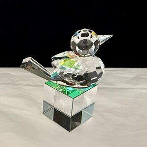 B J Crystal bird faceted Swarovski crystals rainbow figurine glass art